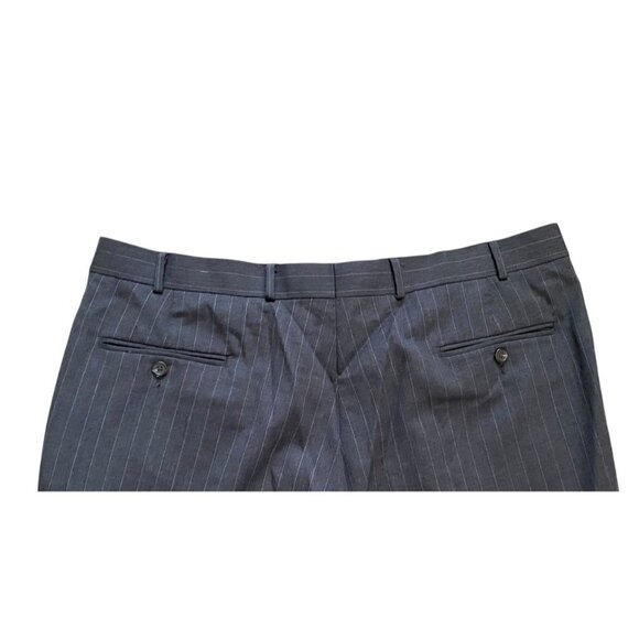 Chaps Mens 2 Piece Gray Pinstriped Suit Sz 46L Jacket 40 x 32 Pleated & Cuffed - Picture 10 of 16